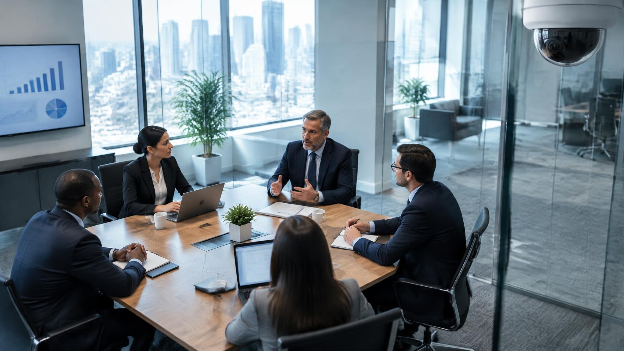 corporate office meeting with executives